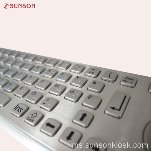 Vandal Metalic Braille Keyboard untuk Kios Maklumat